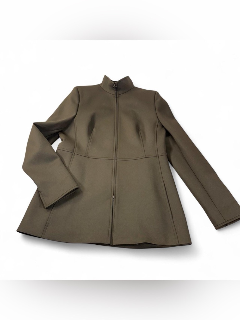 AKRIS Women's Zip Front Coat Brown Size 10 Like New